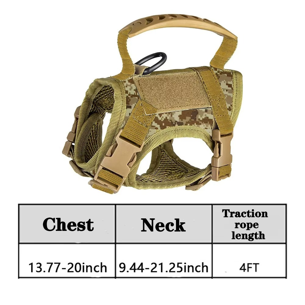 Maliben | Adjustable Tactical Pet Harness with Control Handle for Cats and Large Dogs