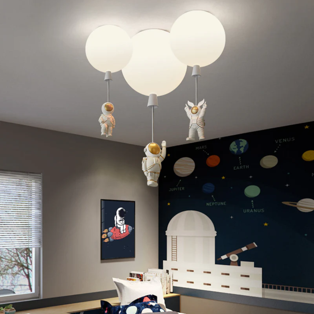 Maliben | Trendy Moon/Astronaut Kids Room Led Ceiling Lamp - Cosmoglow