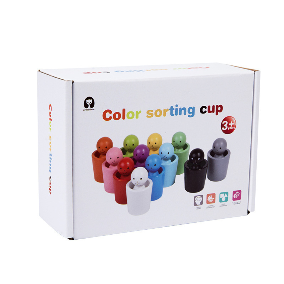 Maliben | Montessori Wooden Colour Sorting Cup Game