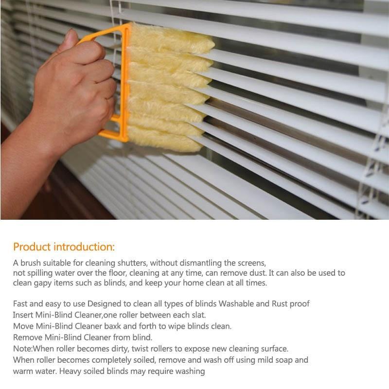 Maliben | Useful Microfiber Window Cleaning Brush Air Conditioner Duster Cleaner With Washable Venetian Blind Blade Cleaning Cloth