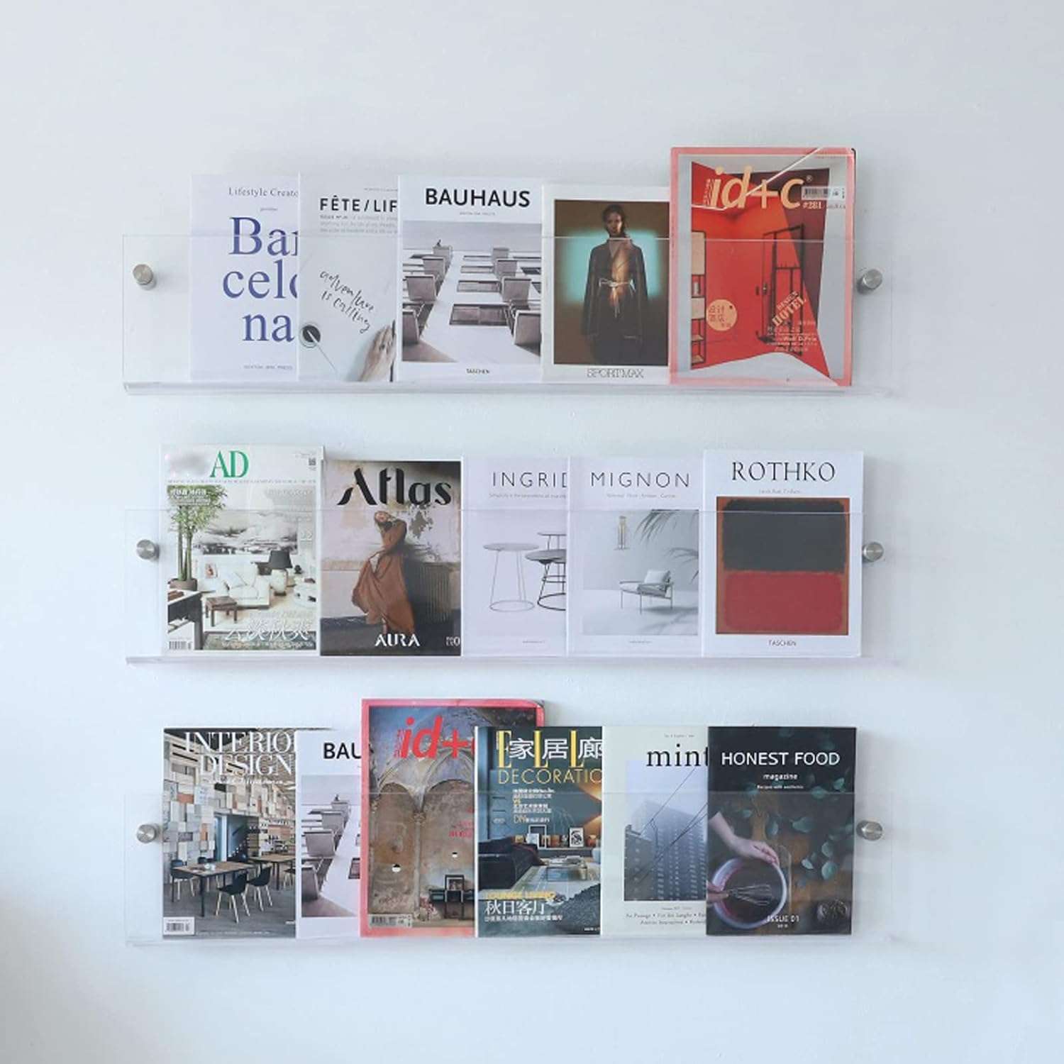 Maliben | Acrylic Wall-Mounted Floating Magazine Rack