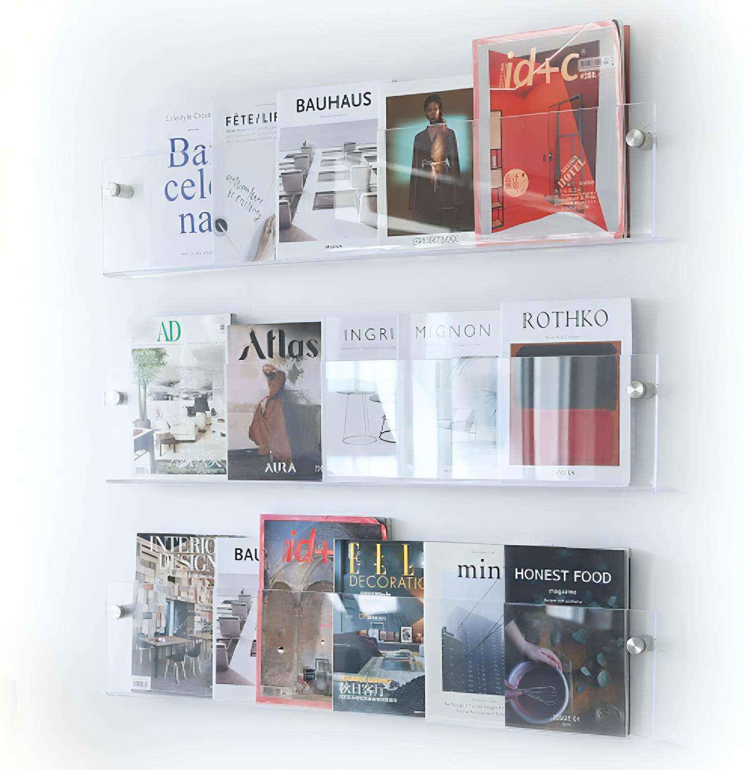 Maliben | Acrylic Wall-Mounted Floating Magazine Rack