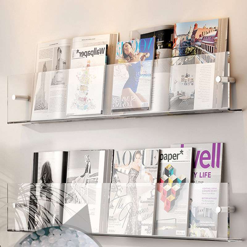 Maliben | Acrylic Wall-Mounted Floating Magazine Rack