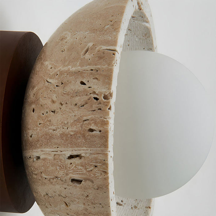 Maliben | Boho Travertine Natural Stone Led Wall Lamp