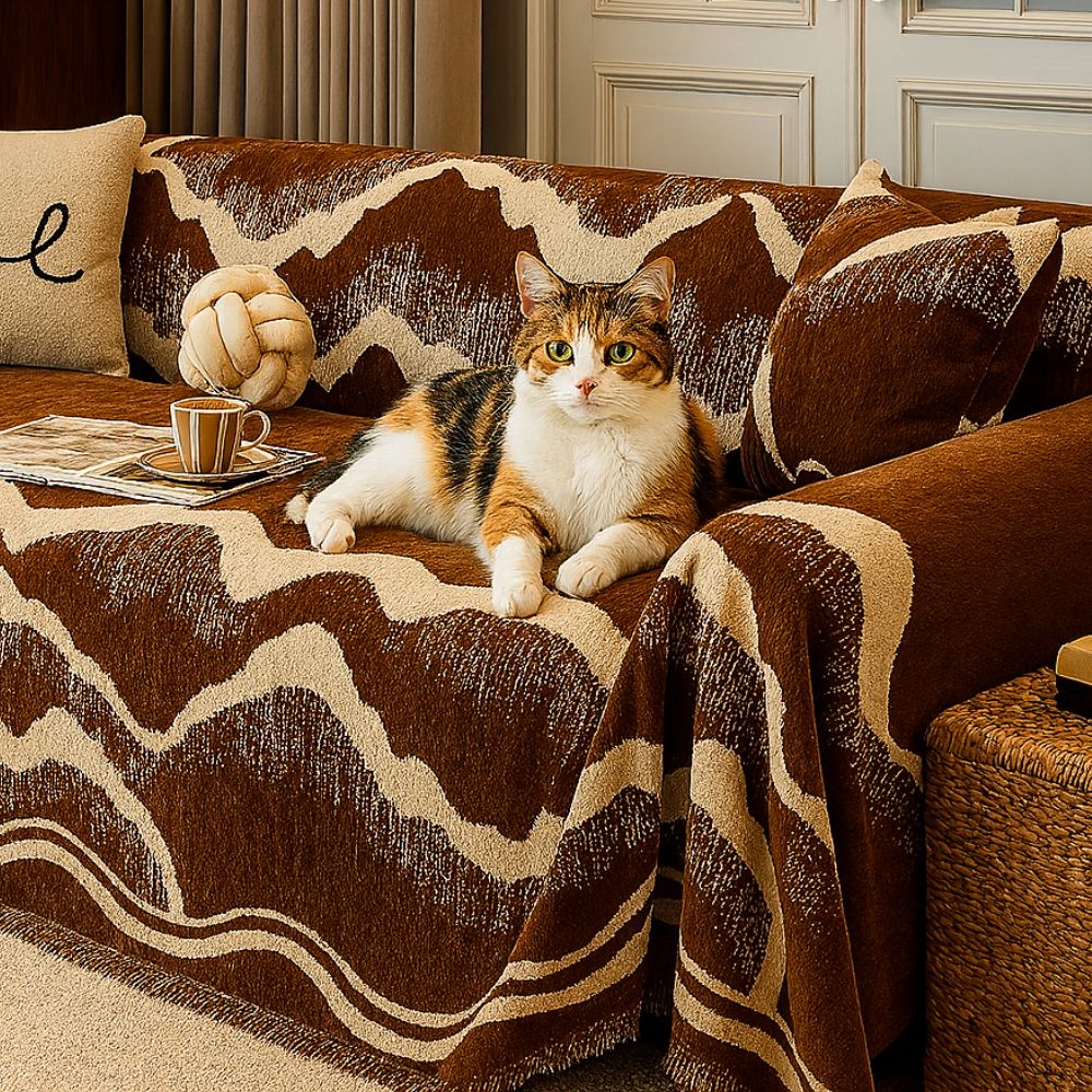 Maliben | Wavescape Chenille Sofa Cover