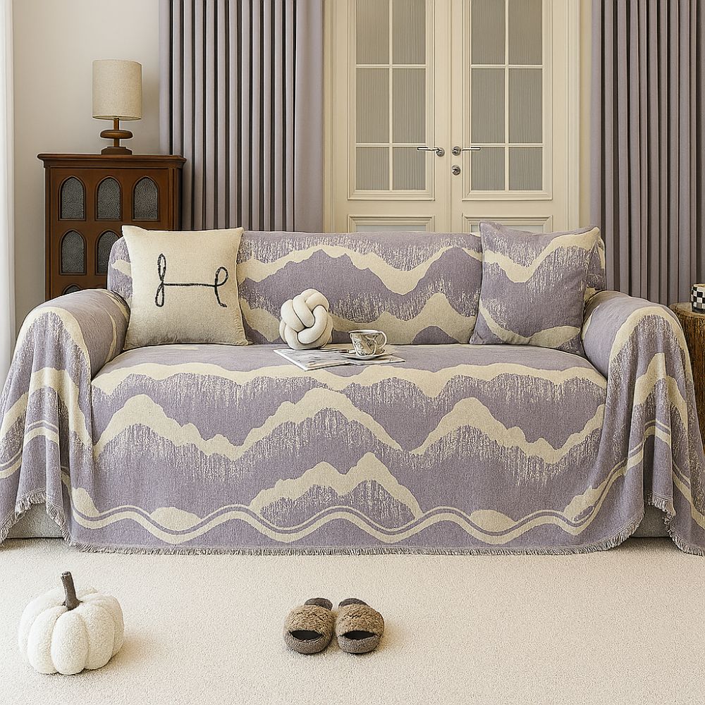 Maliben | Wavescape Chenille Sofa Cover