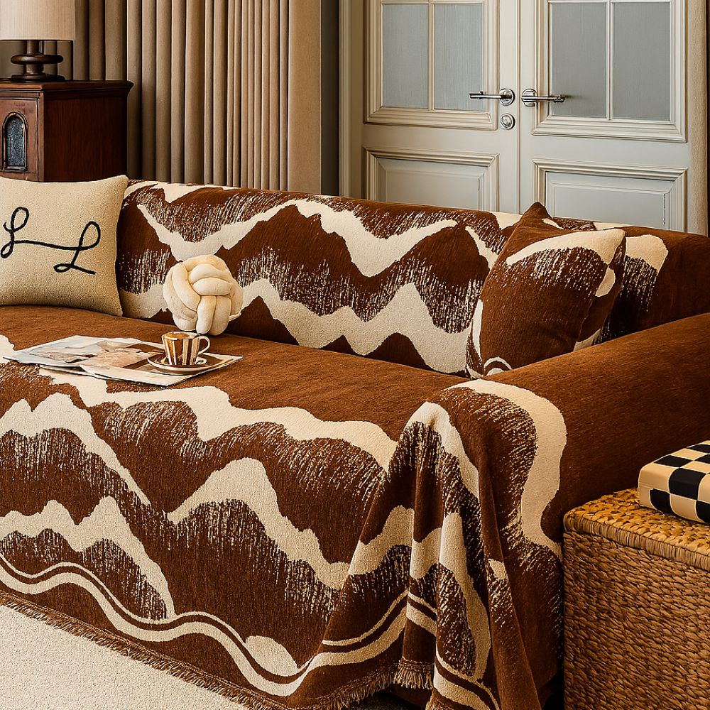Maliben | Wavescape Chenille Sofa Cover