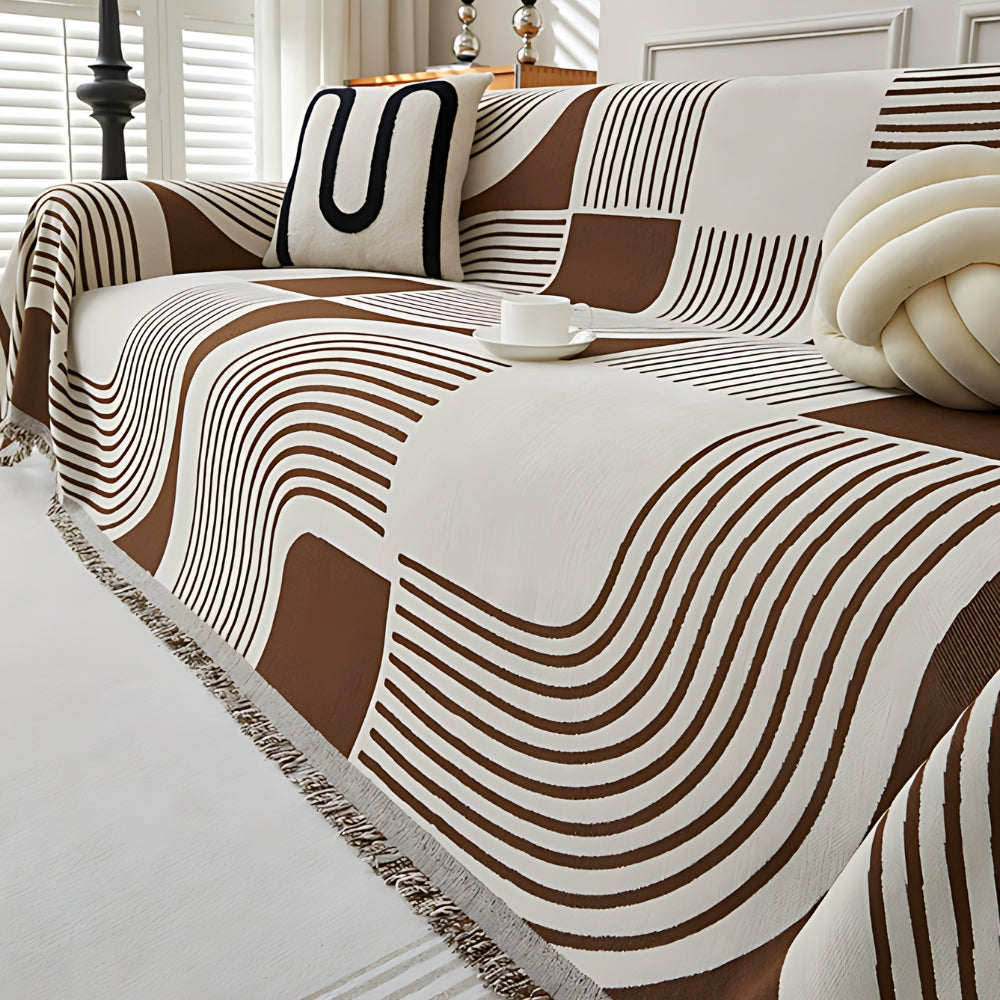Maliben | Wavy Stripe Boho Sofa Cover