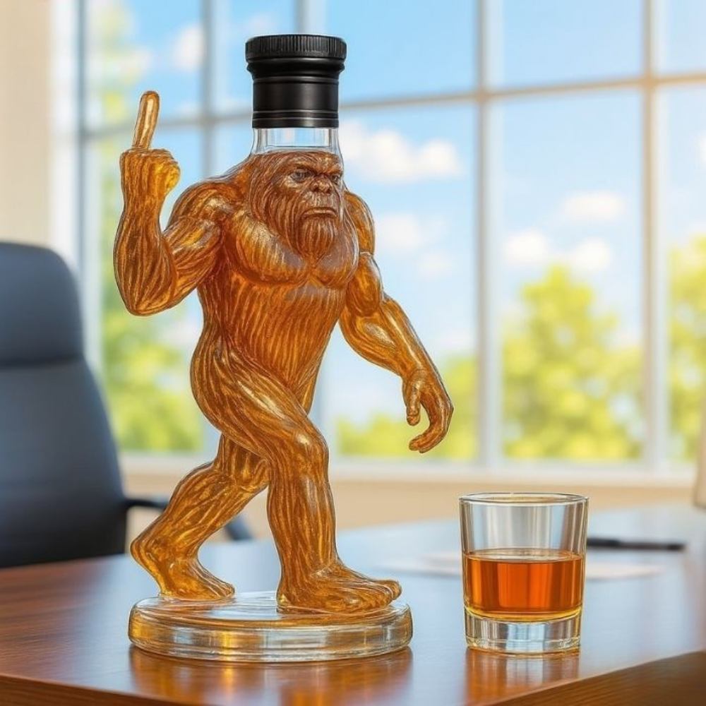 Maliben Bigfoot Whiskey Decanter — Novelty Glass Bottle