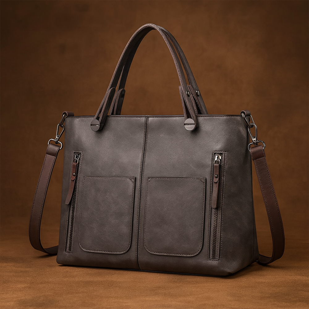Maliben | Women’S Leather Tote Handbag Shoulder Crossbody Multi Compartments