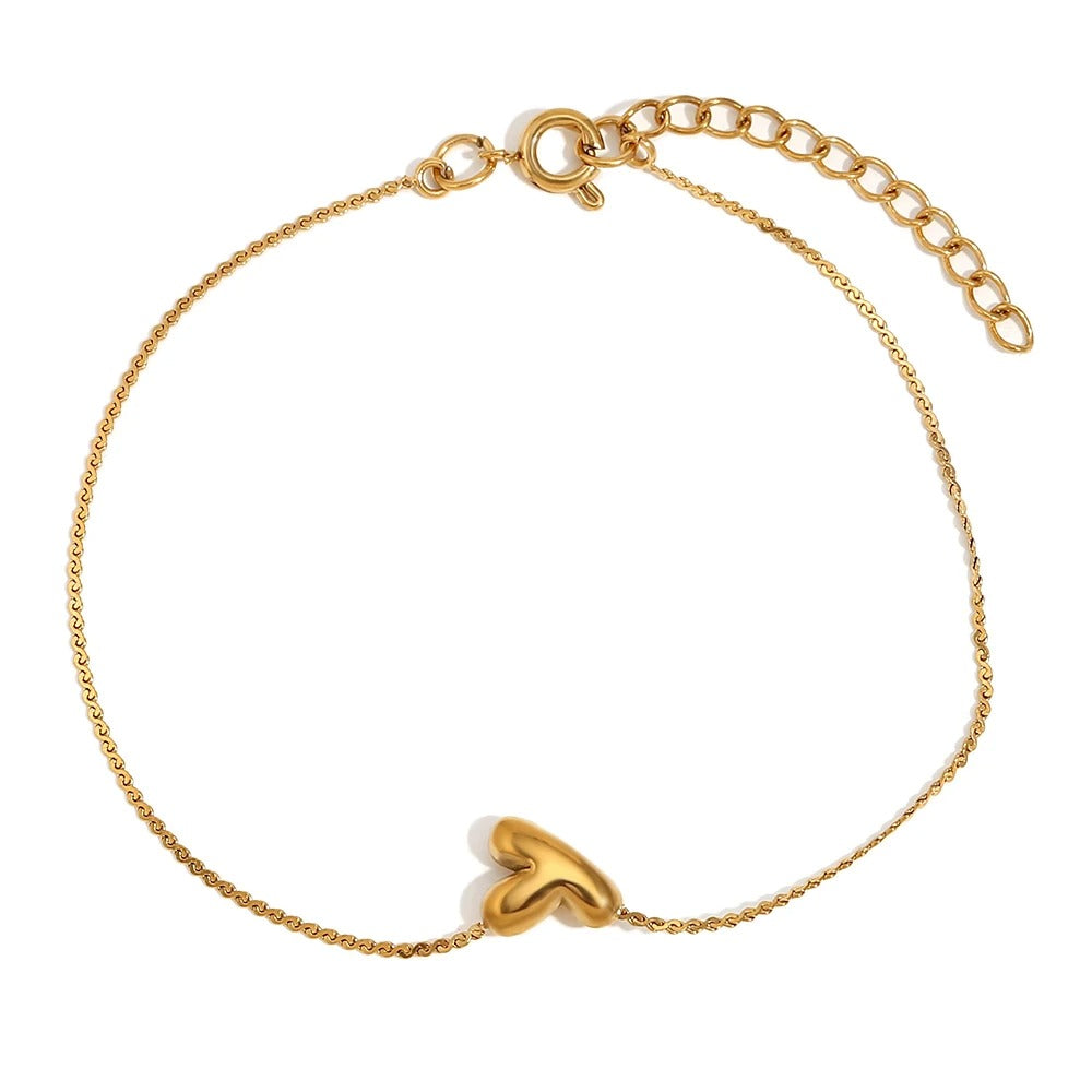 Maliben | Dainty Bubble Letter Initial Bracelet