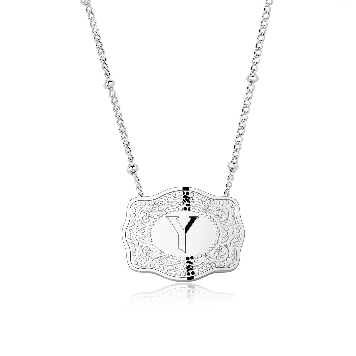 Maliben | Dainty Belt Buckle Letter Initial Necklaces