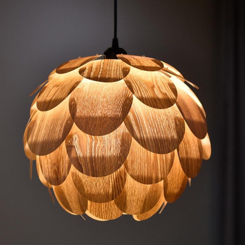 Maliben | PIneappleglow Pendant Light - Luxurious Wooden Pendant Light in Pineapple Shape