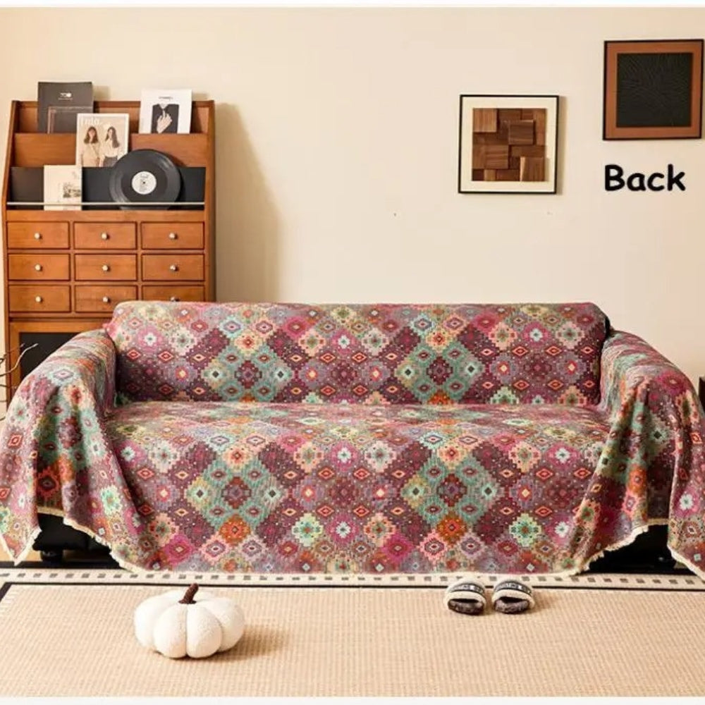 Maliben | Zahara Geometric Tribal Kilim Sofa Cover