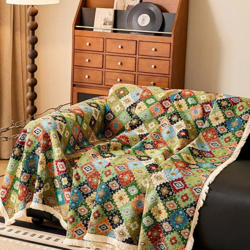 Maliben | Zahara Geometric Tribal Kilim Sofa Cover