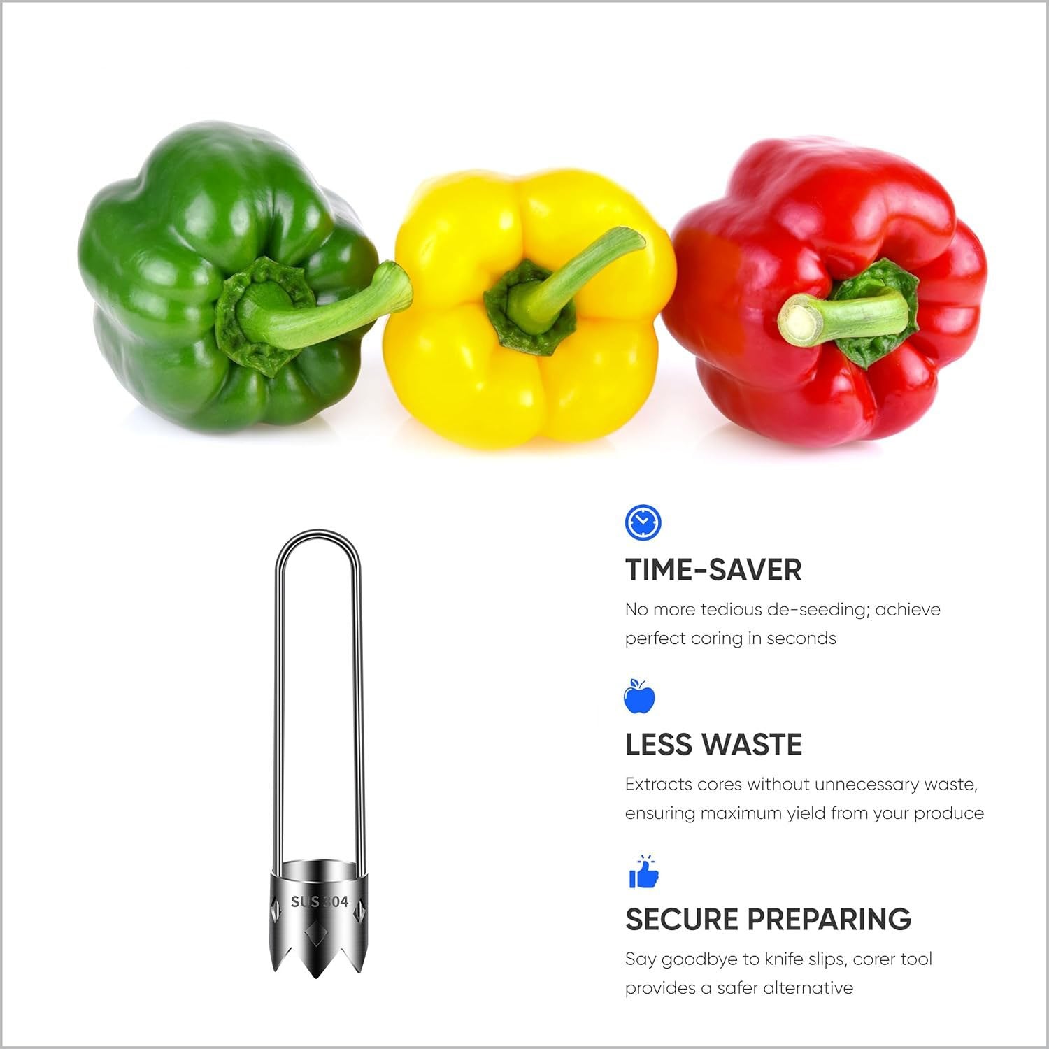 Maliben | ๐
304 Stainless Steel Multi-Use Core Remover๐