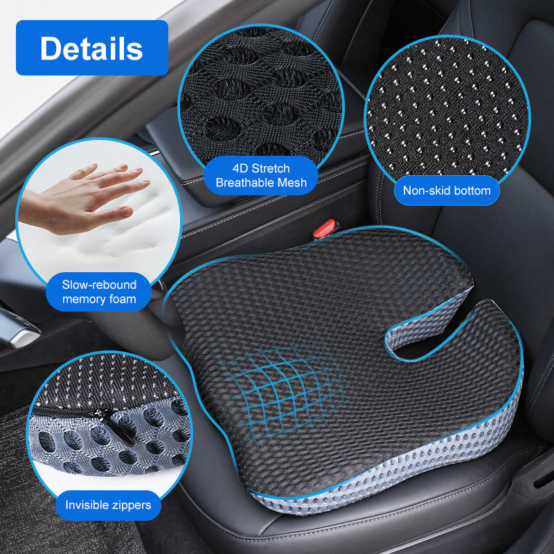 Maliben | Ergonomic Seat Cushion Triacomfort | Triangular Shape With Memory Foam | Breathable & Pressure-Relieving | For Car & Office