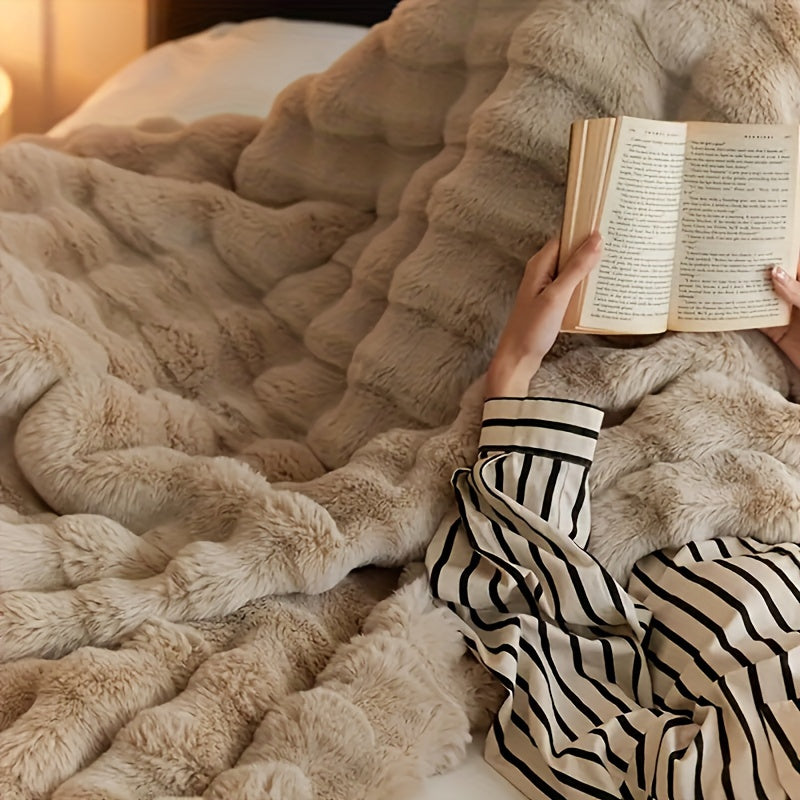 Maliben | Elegant Rabbit Fleece Blanket - Luxury And Durable