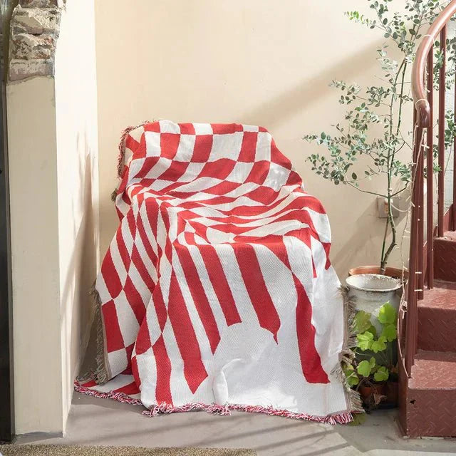 Maliben Abstract Woven Wall Tapestry Throw Blanket