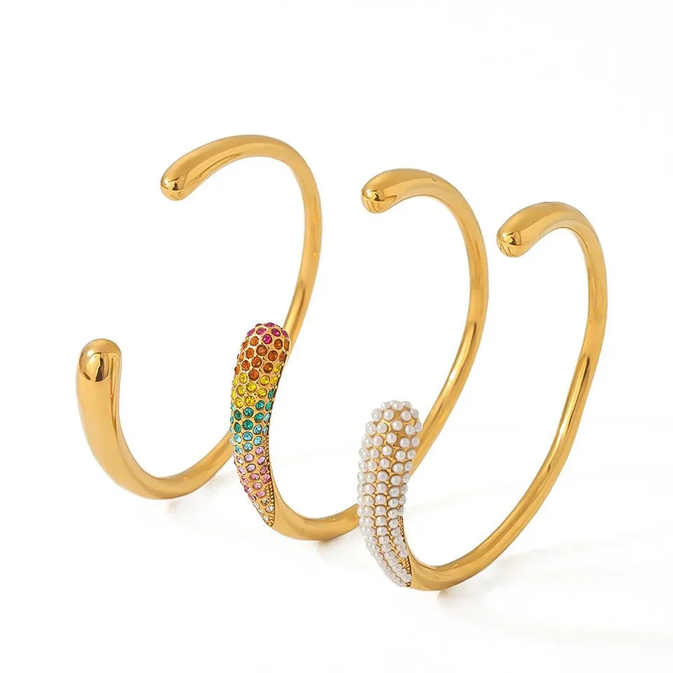 Maliben | Accented Classy Bangle Cuff Bracelets