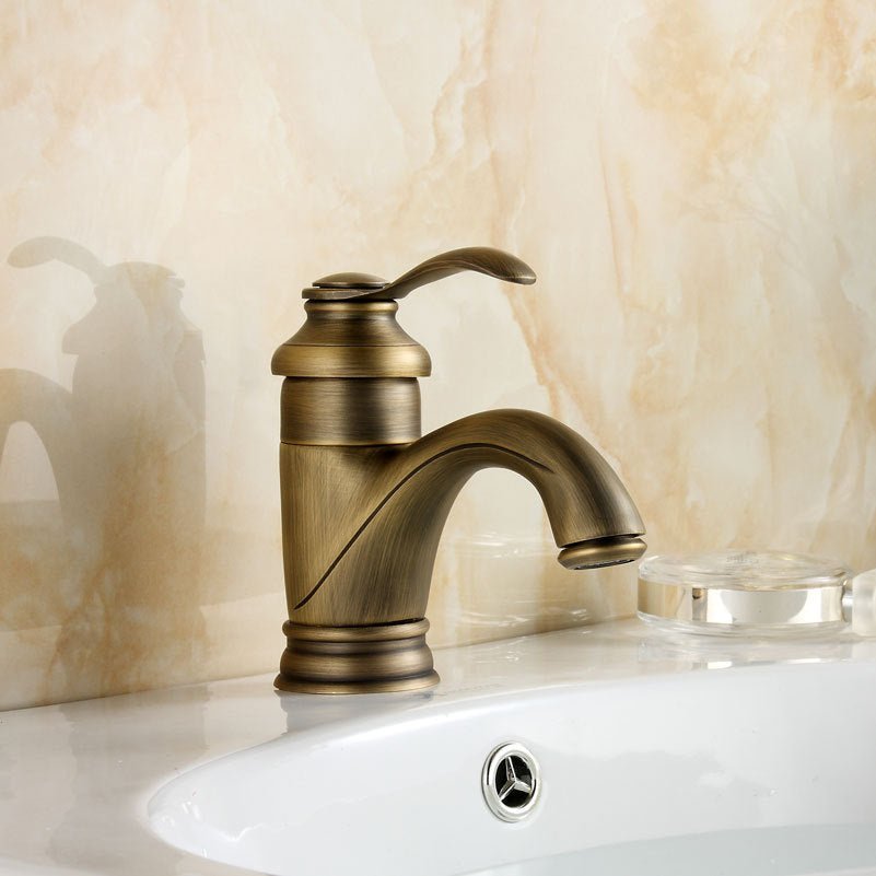 Maliben | Antique Brass Tap Bathroom Fixtures Faucet Sink Mixer Tap