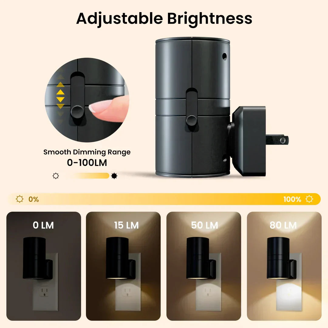 Maliben | Dimmable Plug-In Night Light With Motion Sensor - Led Light For Bedrooms, Hallways, And Stairs