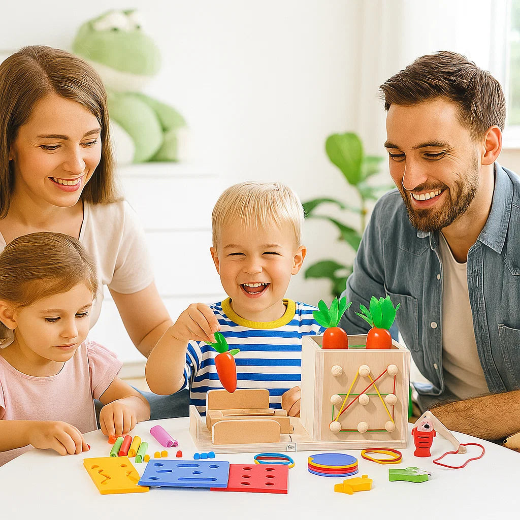 Maliben | 6in1 Montessori Wooden Shapes And Figures Learning Game Cube