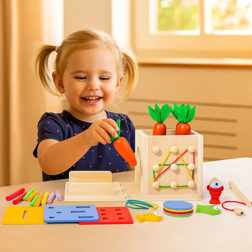 Maliben | 6in1 Montessori Wooden Shapes And Figures Learning Game Cube