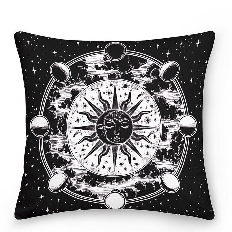 Maliben | Decorative Cushions With Sun And Moon In Astrological Style