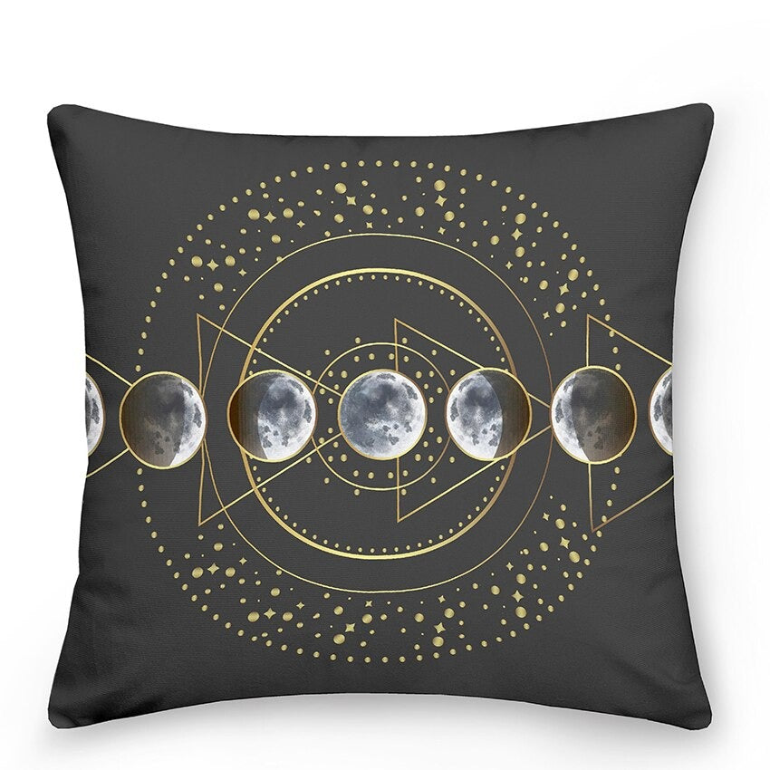 Maliben | Decorative Cushions With Sun And Moon In Astrological Style