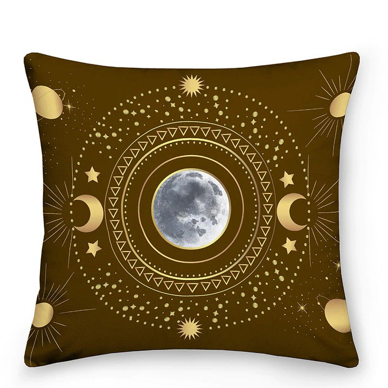 Maliben | Decorative Cushions With Sun And Moon In Astrological Style