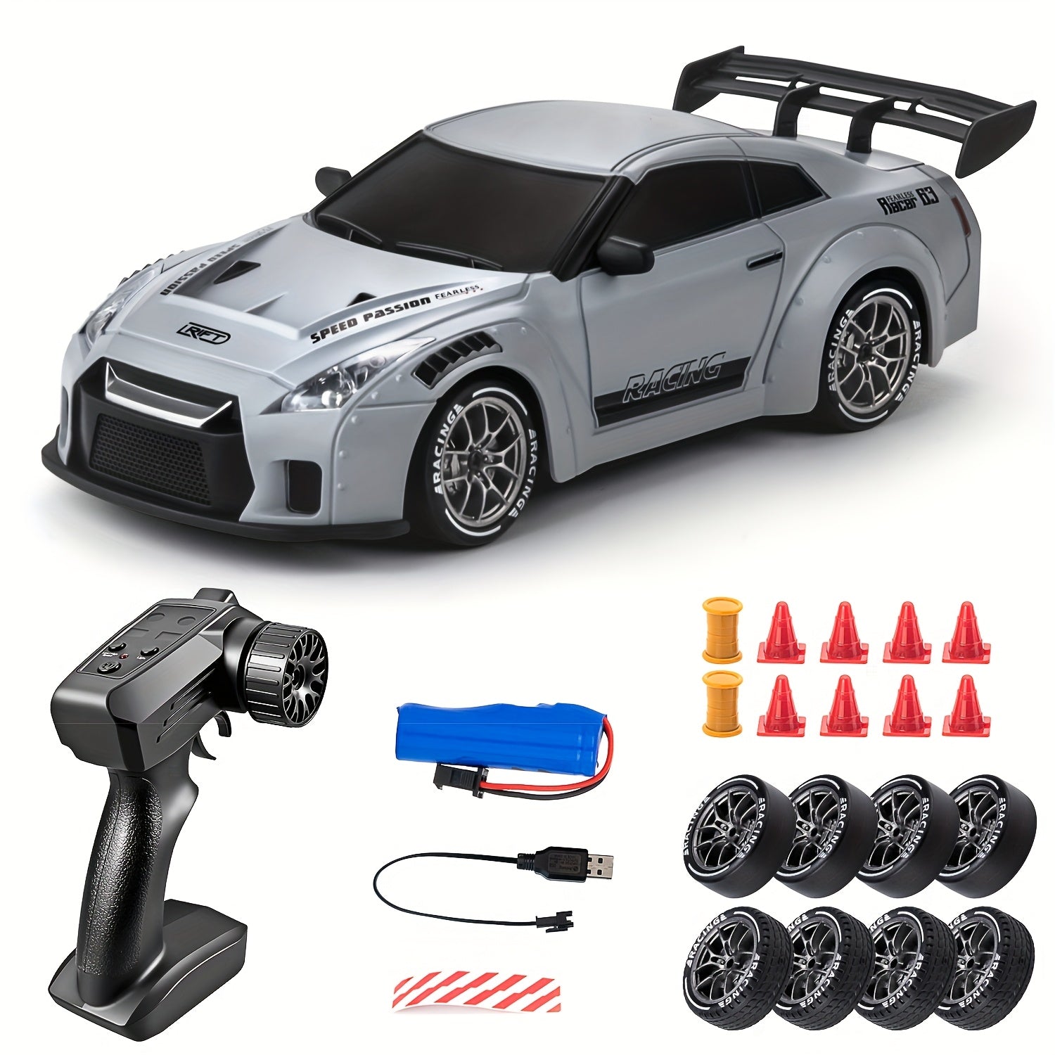 Maliben | Ultimate 1:24 Rc Drift Car With Led Wheels – Rechargeable 4wd Racing Toy