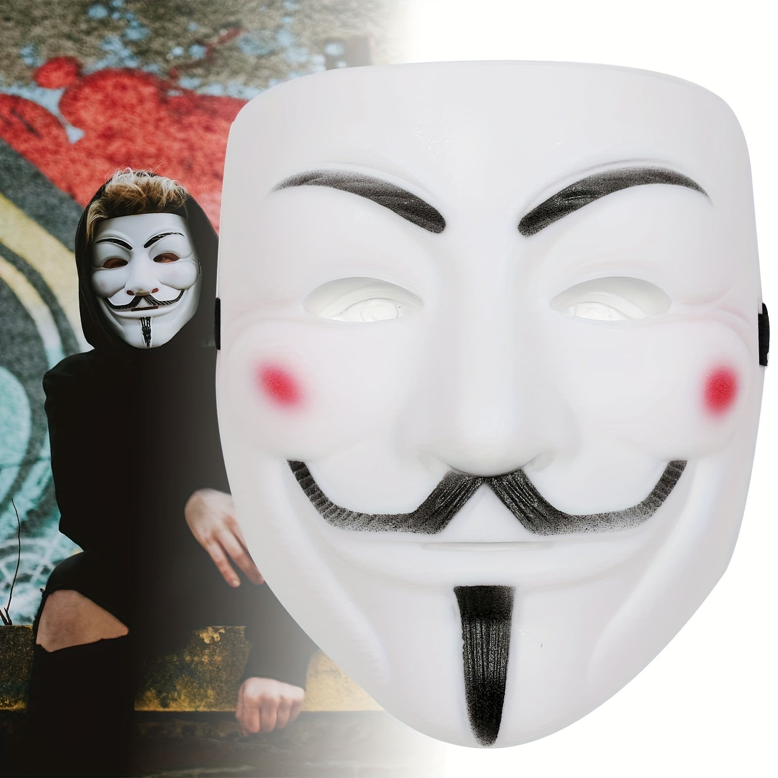 Maliben Anonymous Halloween Mask — Full-Face Cosplay Mask
