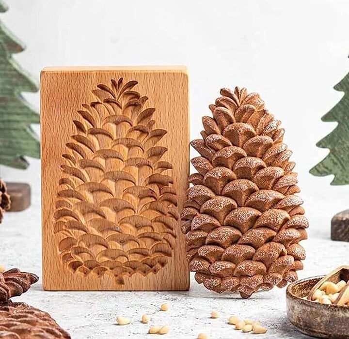 Maliben | Wooden Cookie Mold Set | Engraved Pastry Stamps | Gingerbread & Biscuit Press