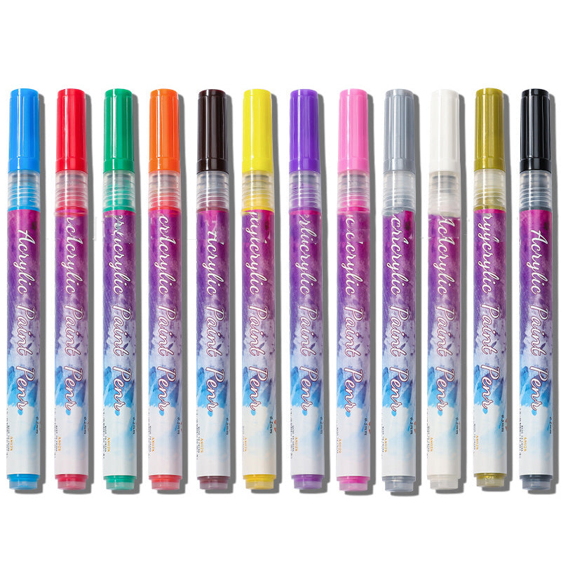 Maliben | 12-Color Ultra-Thin Curved Nail Pencil