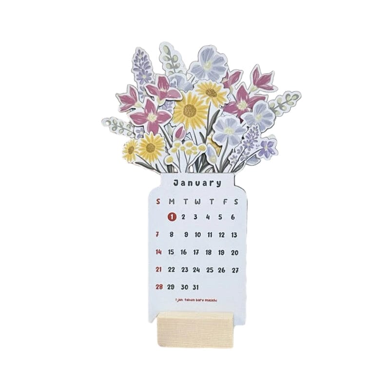 Maliben | 2024 Desk Calendar With Wooden Frame