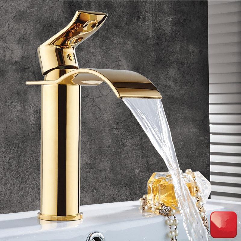 Maliben | Vanity faucet waterfall faucet brass vanity faucet mixer tap