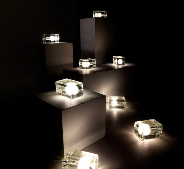 Maliben | Clarylume Glass Table Lamp | Glare-Free Led Light | Crystal Clear Design | For Bedroom, Office & Living Room