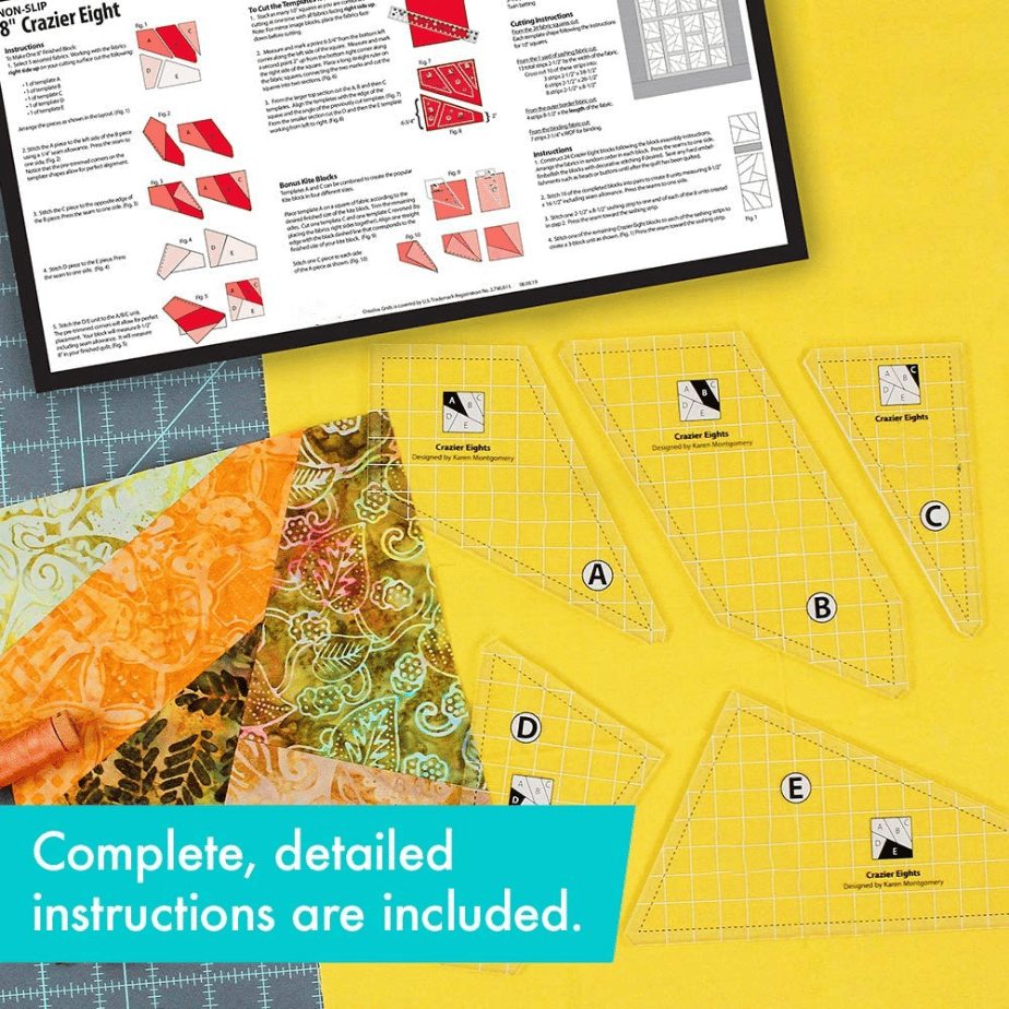 Maliben Quilting Cutting Template Set — Non-Slip Acrylic Guide