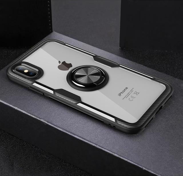 Maliben | Magnetic Ring Carbon Fiber Iphone Case