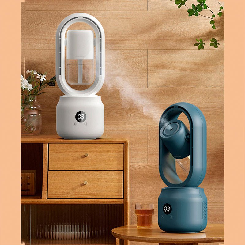 Maliben | Aerobreeze Halo Fan | Blade-Less Fan With Air Humidifier And Night Light