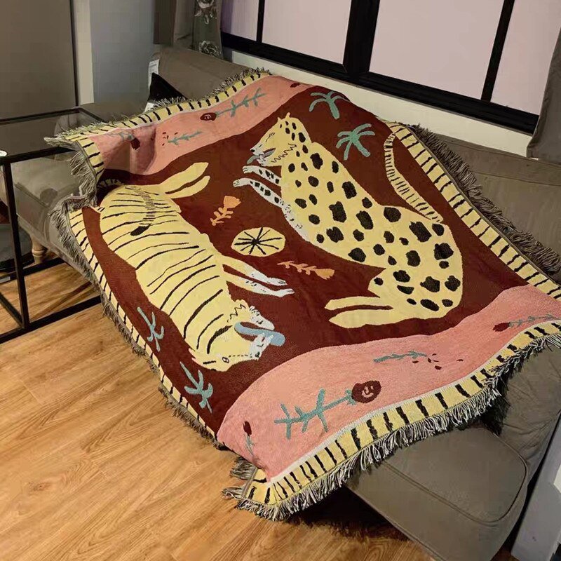 Maliben Boho Style Knitted Blanket