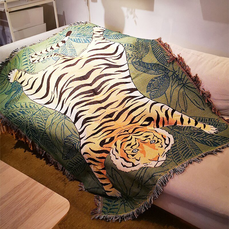 Maliben Boho Style Knitted Blanket