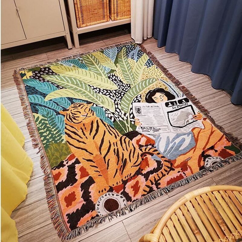 Maliben Boho Style Knitted Blanket