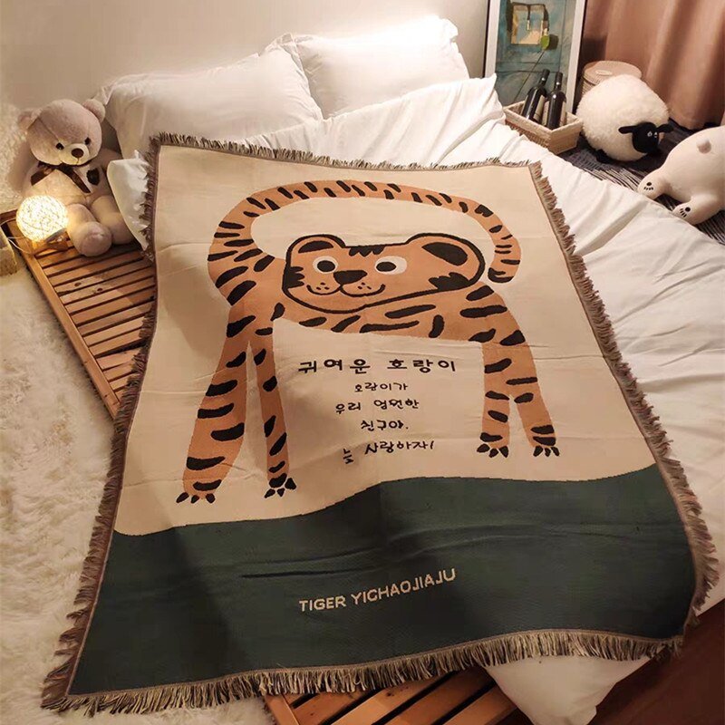 Maliben Boho Style Knitted Blanket