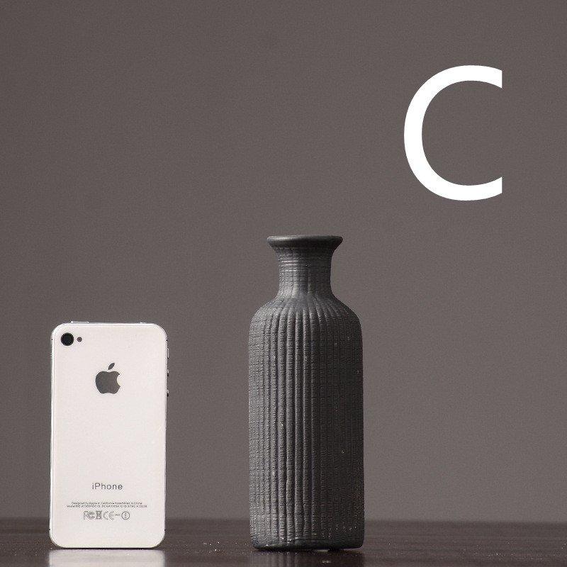 Maliben | Brown Beige Gray Ceramic Flower Vase Pot │ Home Decoration Item