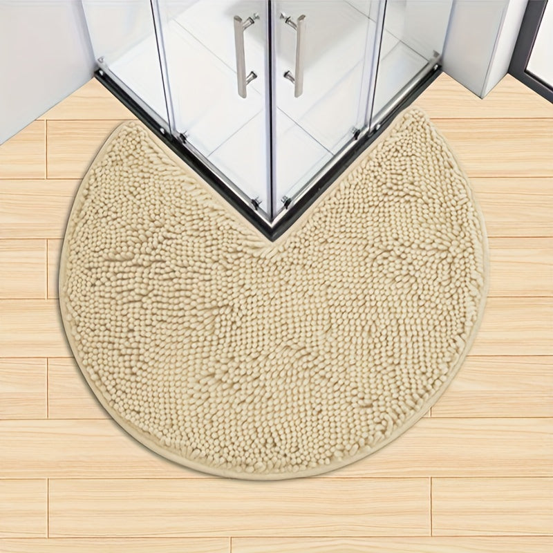 Maliben | Round Luxury Chen Bath Mat Ultra-Soft Chenille – Anti-Slip & Quick Drying