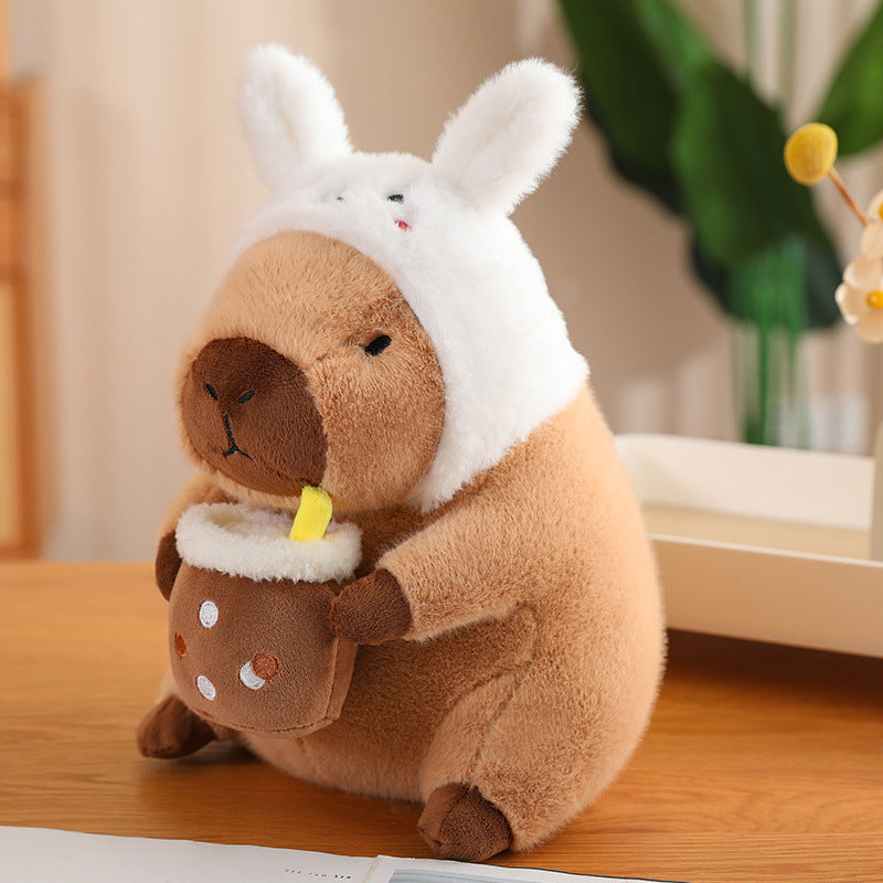 Maliben | Cuddlecapy Cuddle Doll Plush | Capybara & Rabbit Design | Soft Cuddle Toy In Various Styles & Sizes