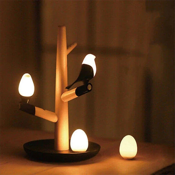 Maliben | Brightoak Elegance - Smart Wooden Table Lamp With Motion Sensor