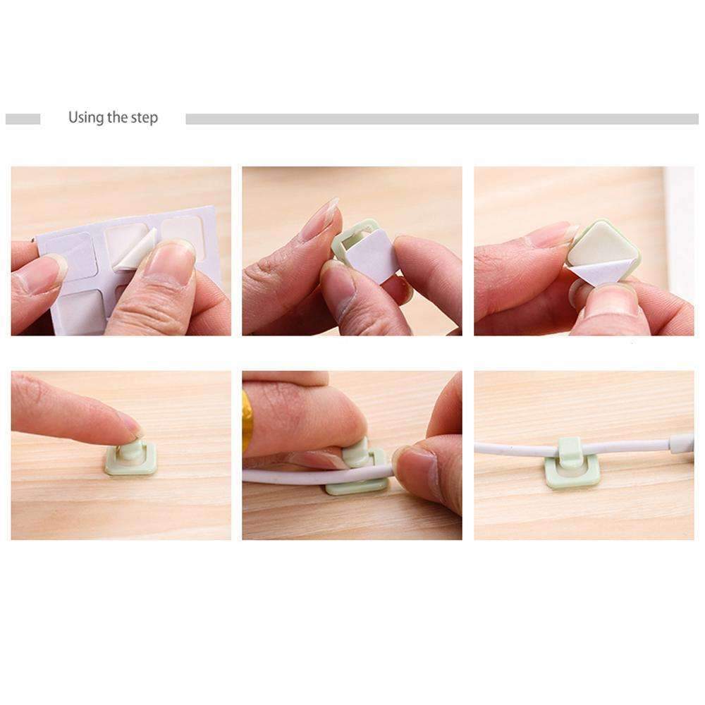 Maliben | Cable Cord Wire Line Organizer - Plastic Clips Ties Fixer Fastener Holder